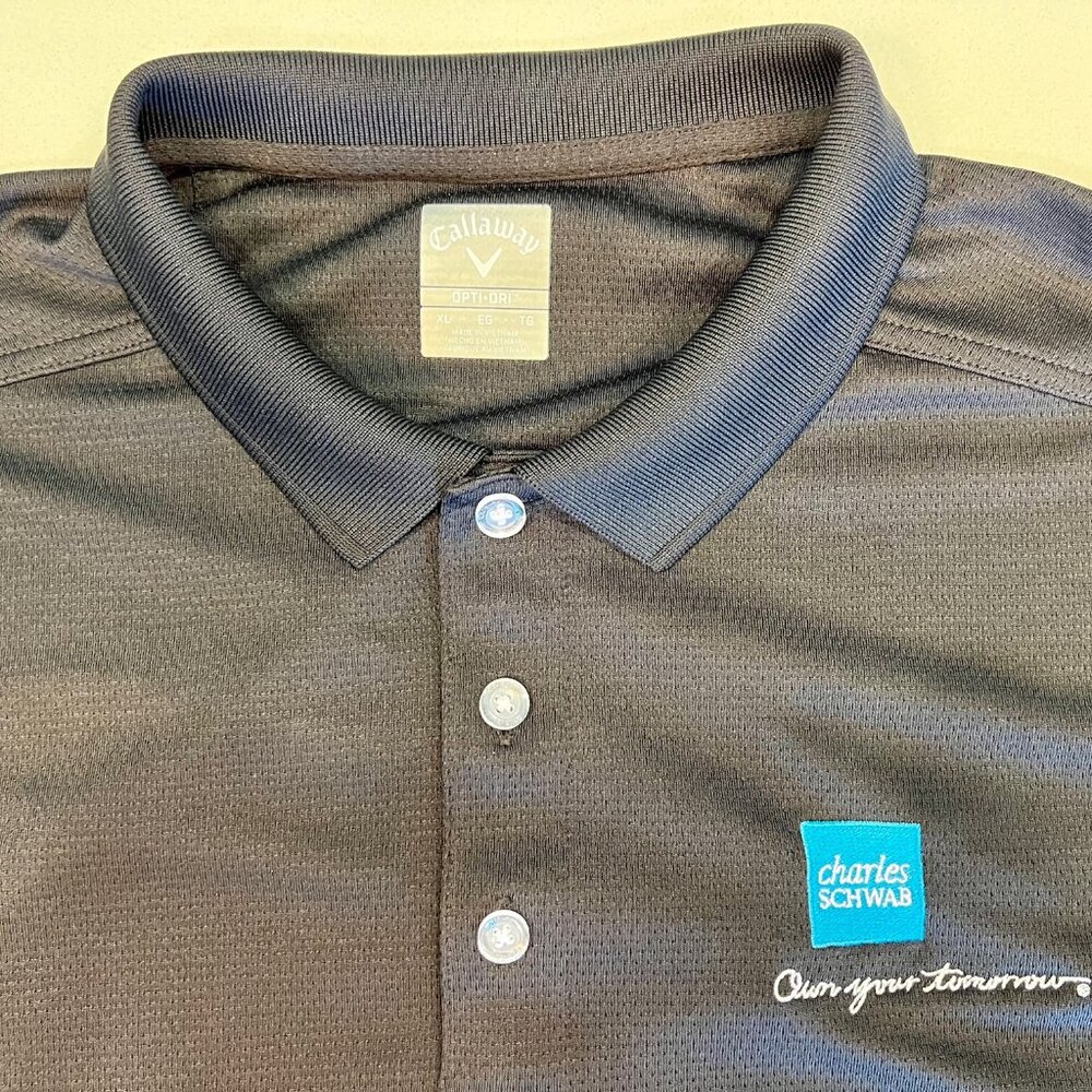 Calloway Opti-Dry Golf Polo, Black, Men's XL